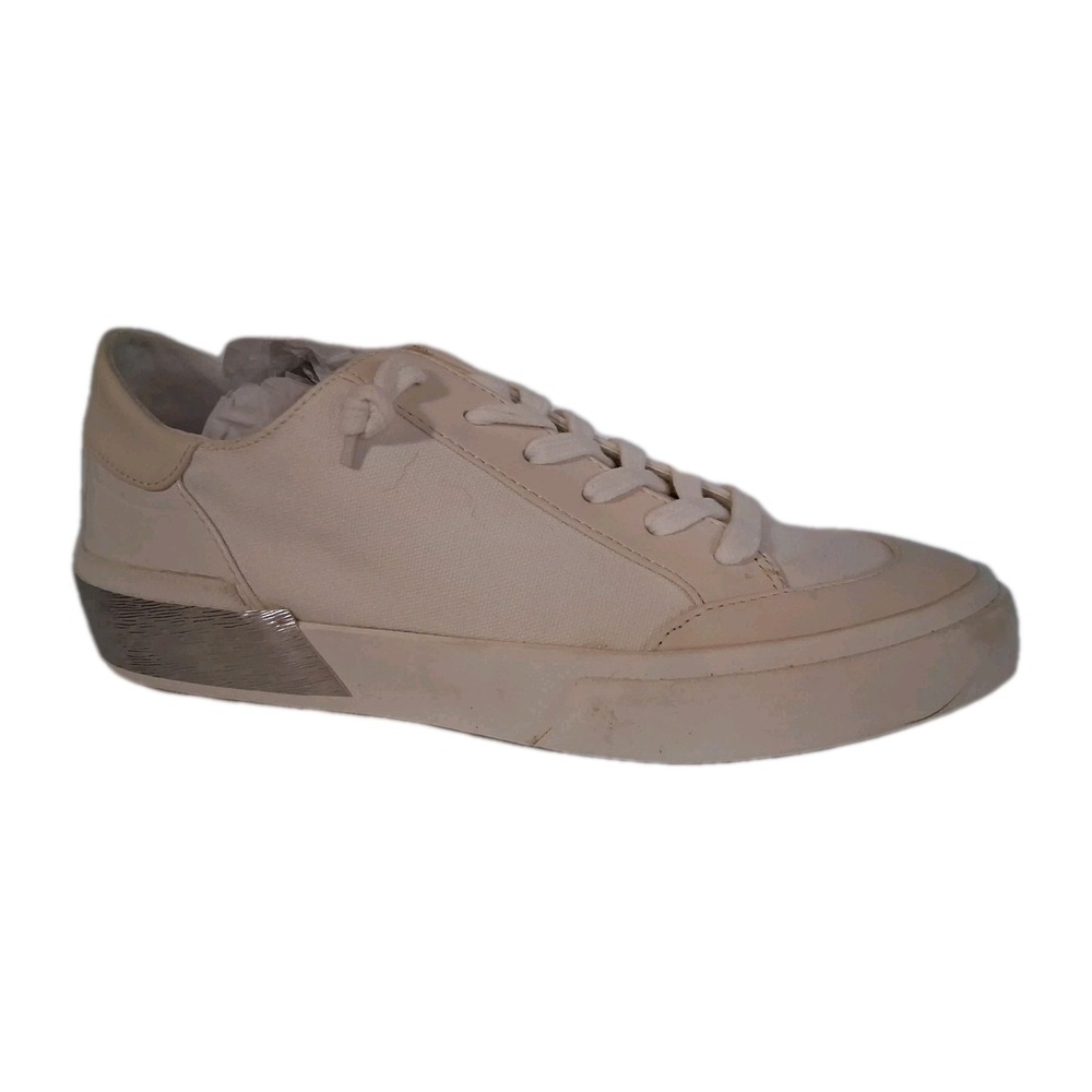 Dolce‎ Vita Zoey Fashion Sneakers Silver Accent Beige Shoes Lace Up Womens 7 M